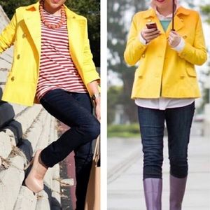 J.CREW Trudy Yellow Twist Peacoat SIZE 2